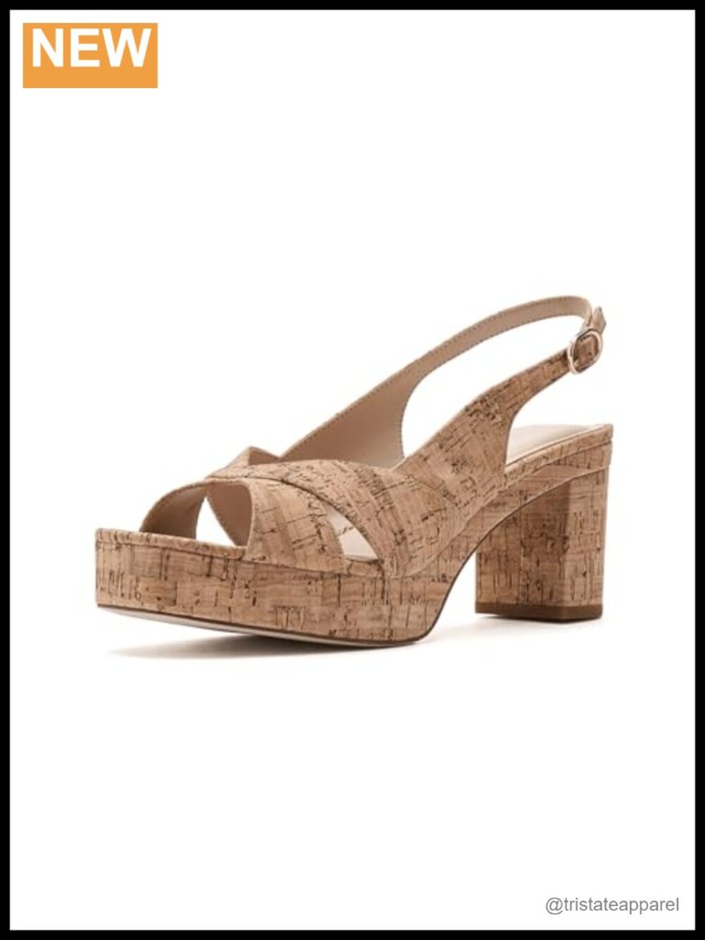 Strappy Platform Sandals Cork Adjustable Buckle